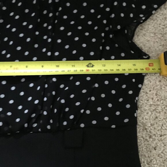 Rockabilly Polka Dot & Chiffon Scuba High Waist Retro Dress - Picture 11 of 16